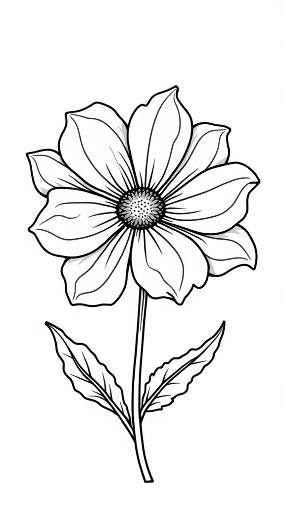 simple flower coloring pages pdf